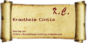Krautheim Cintia névjegykártya